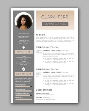 MODELLO CURRICULUM VITAE WINNIPEG LETTERA PRESENTAZIONE